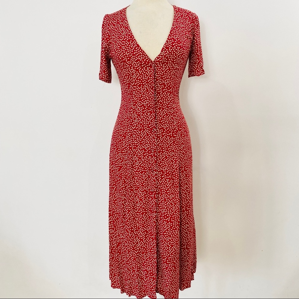 Reformation Red Floral Maxi Dress